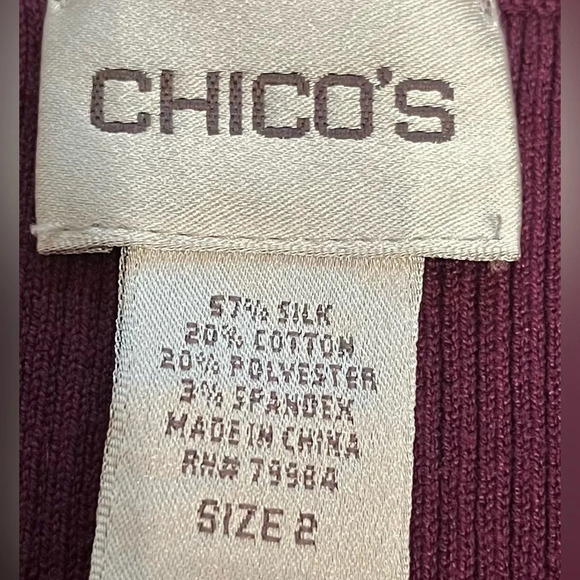 Chico’s silk blend tank top in maroon, size 2X (Chico’s size 2) - Picture 2 of 4